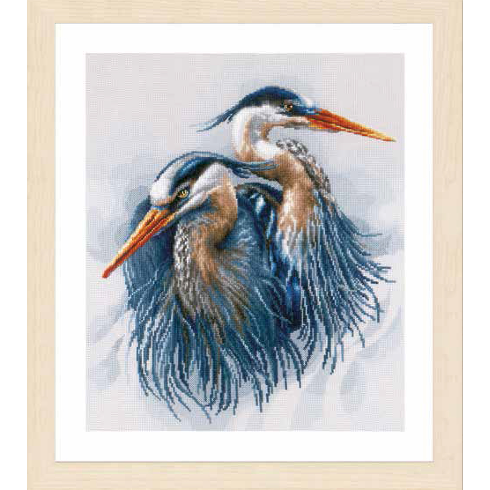 Lanarte PN-0185890 Borduurpakket telpatroon Grote blauwe reigers ca. 36 x 43 cm - STUK