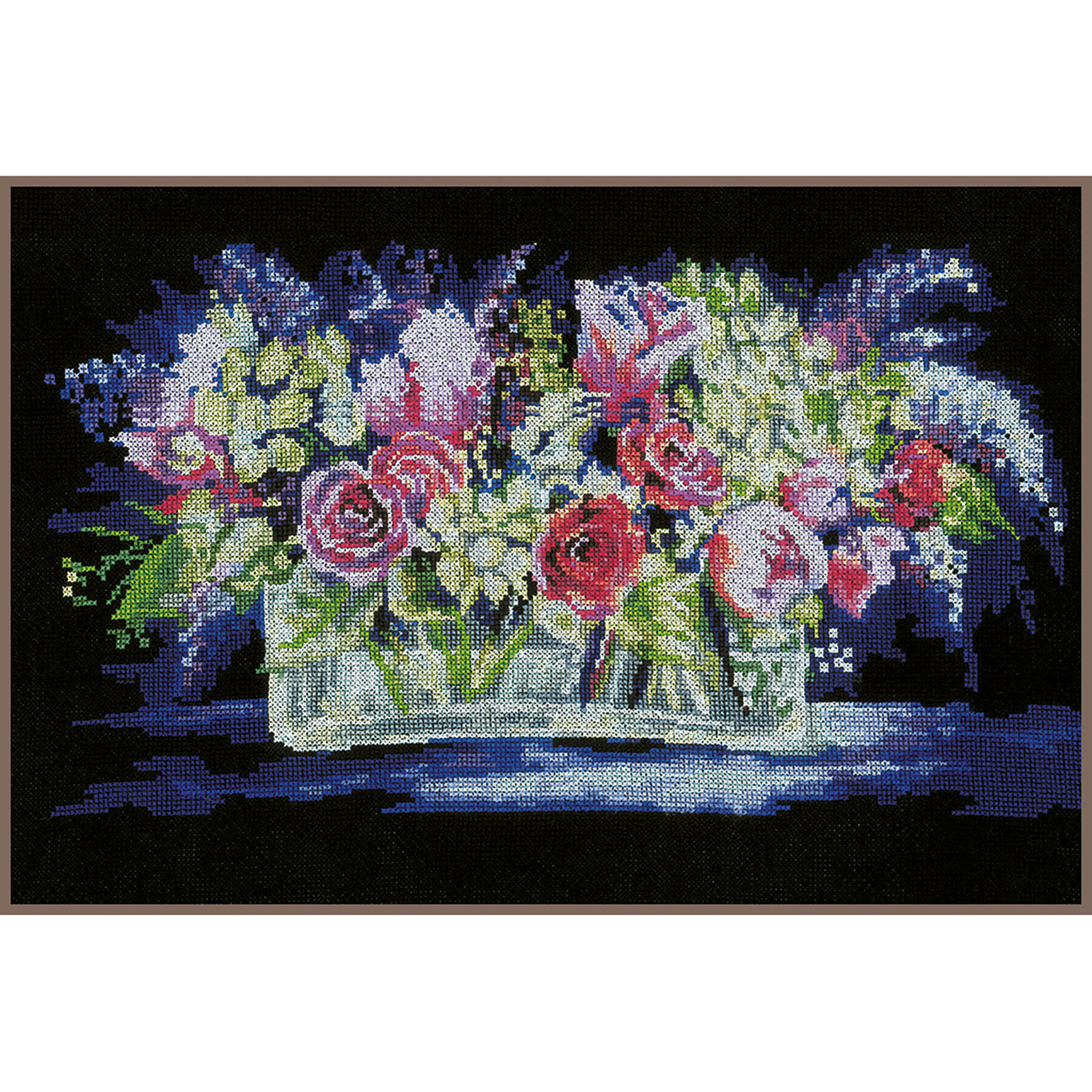 Lanarte PN0191848 Borduurpakket telpatroon Rozen en Seringen ca. 40 x 24 cm - STUK