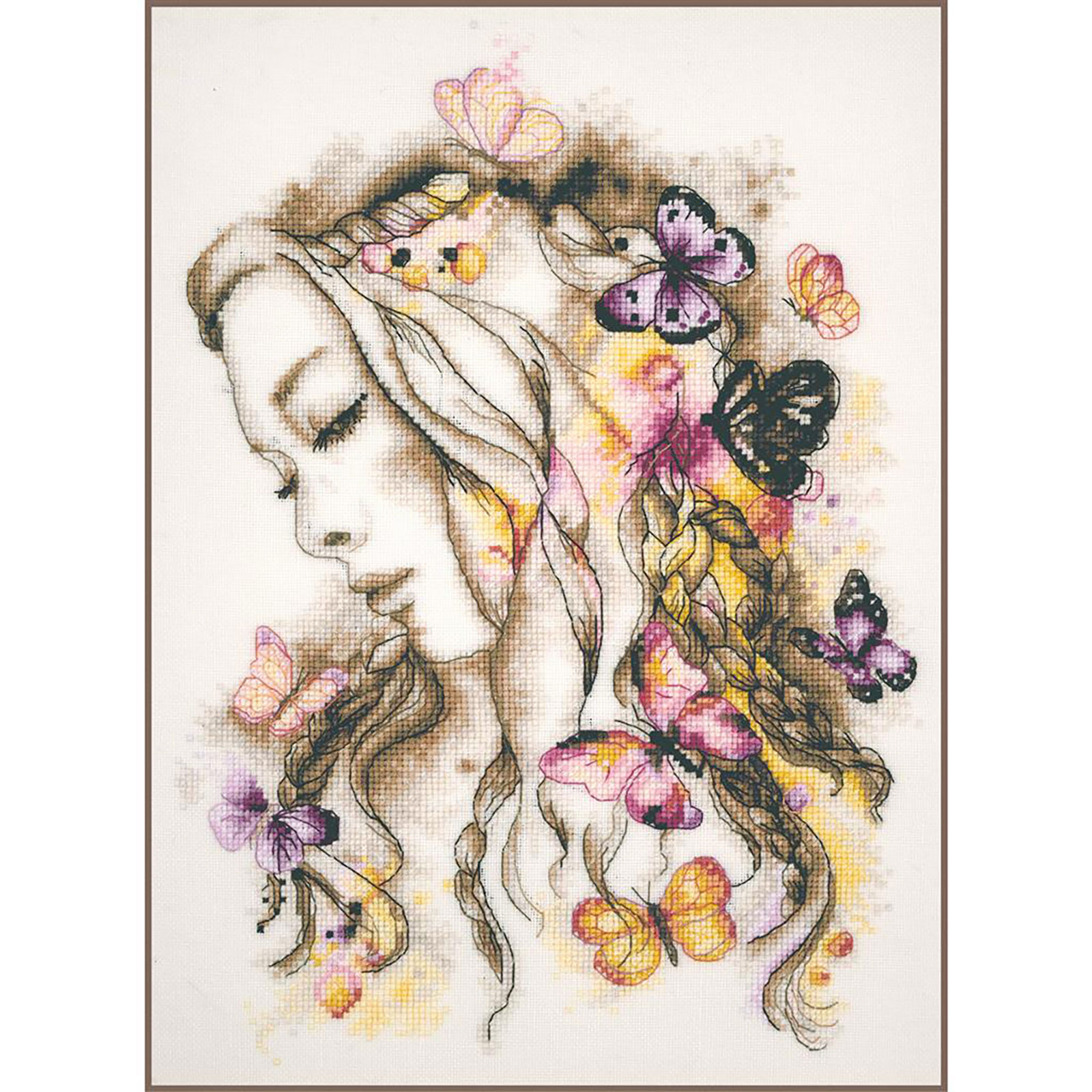 Lanarte PN-0202262 Borduurpakket met telpatroon Madame Butterfly - STUK