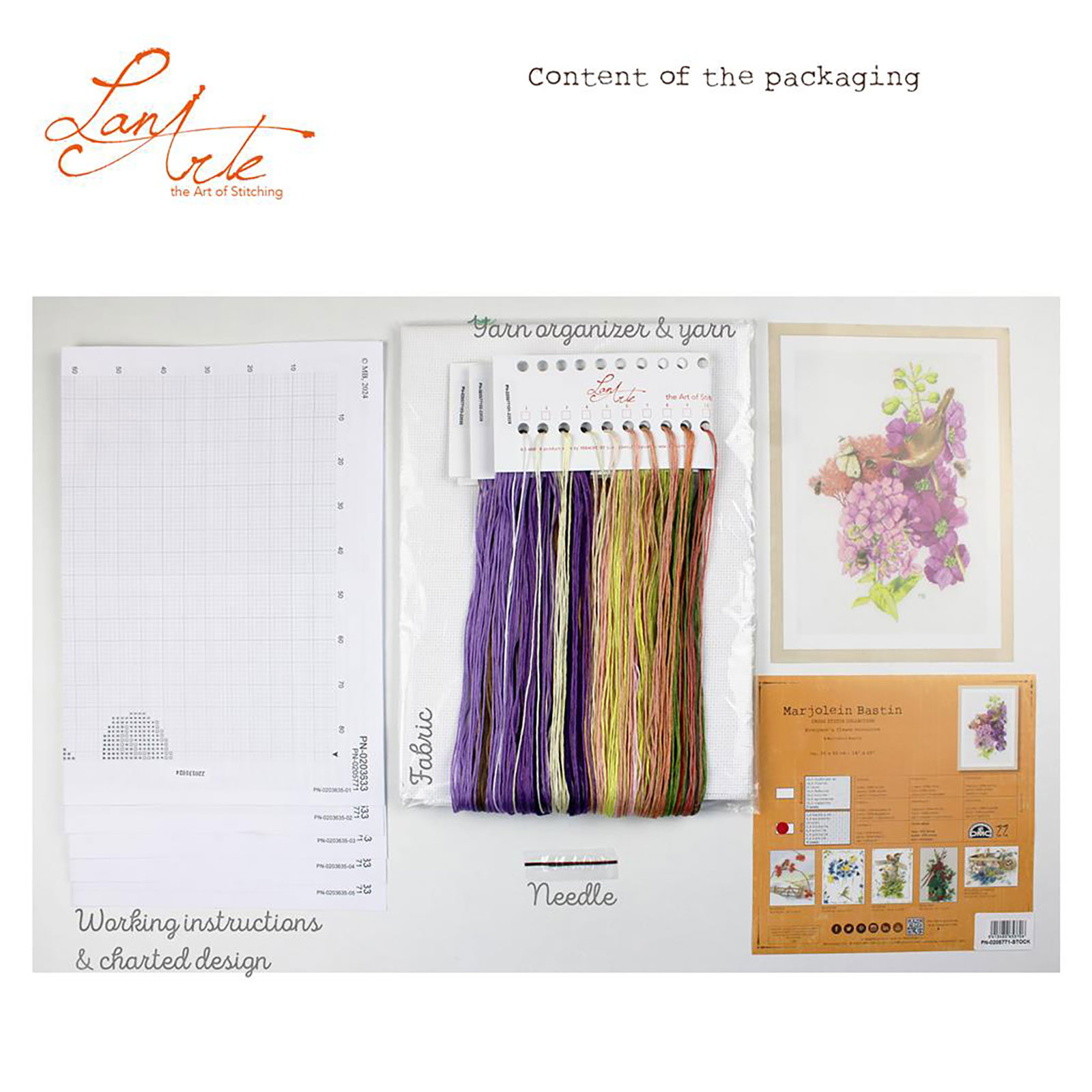 Lanarte PN-0205771 Borduurpakket met telpatroon De Bloemen van iedereen 35x50cm - STUK