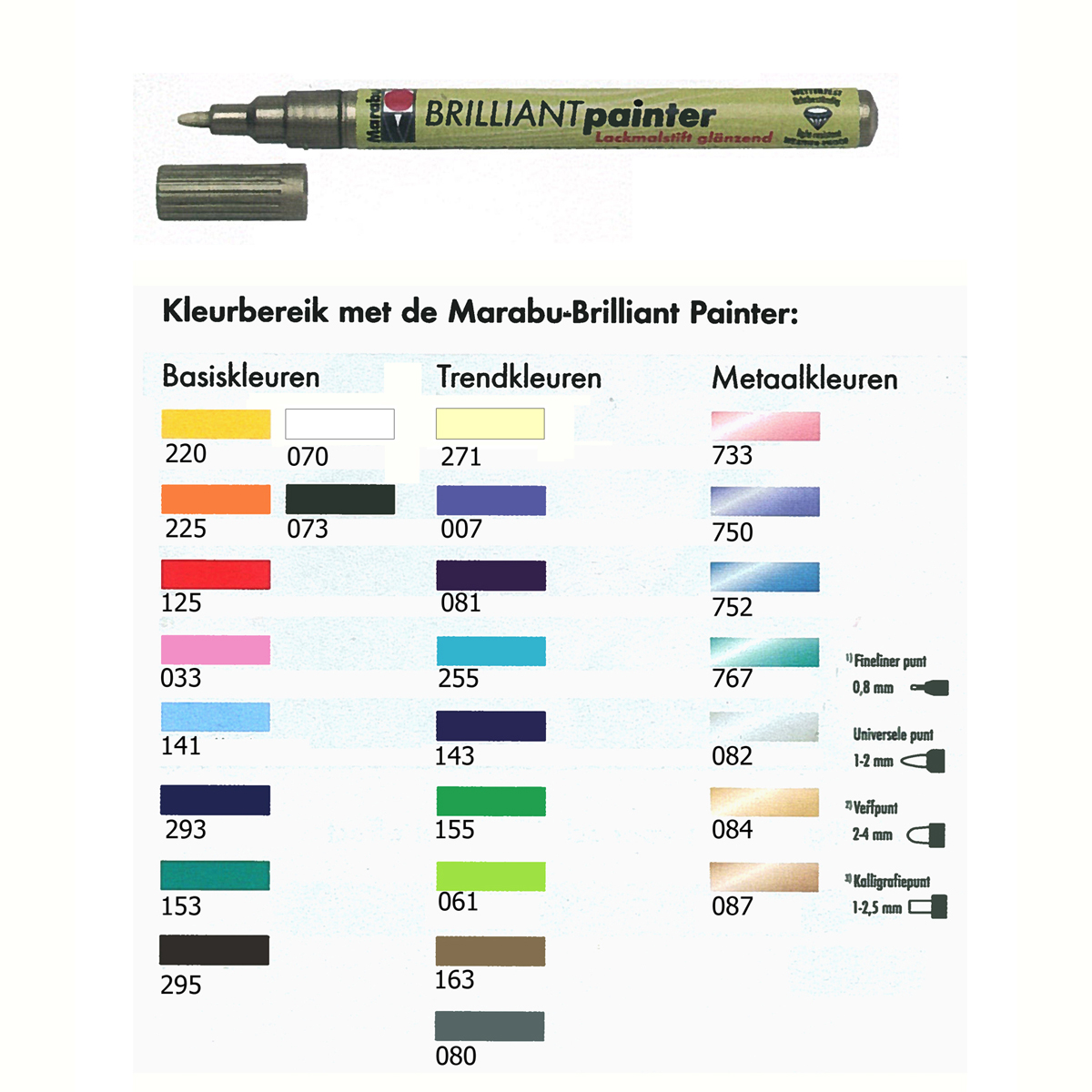 Marabu 01210031007 Brilliant painter 1-2 mm - Kleur 84