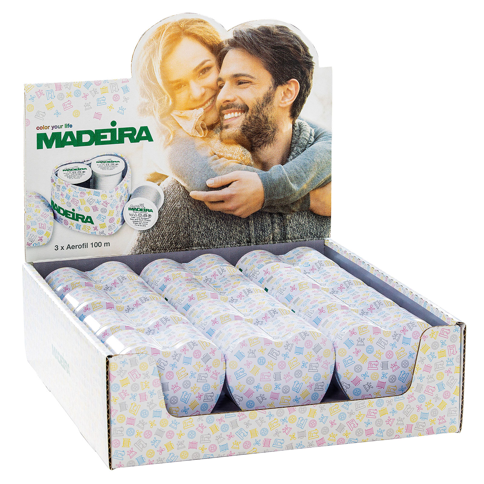 Madeira 8700D Display met 12 hartvormige tinnen boxen - Display