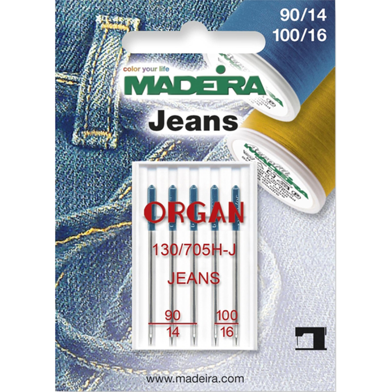 Madeira 9457 Naaimachinenaalden Jeans  90 + 100 - Kaart