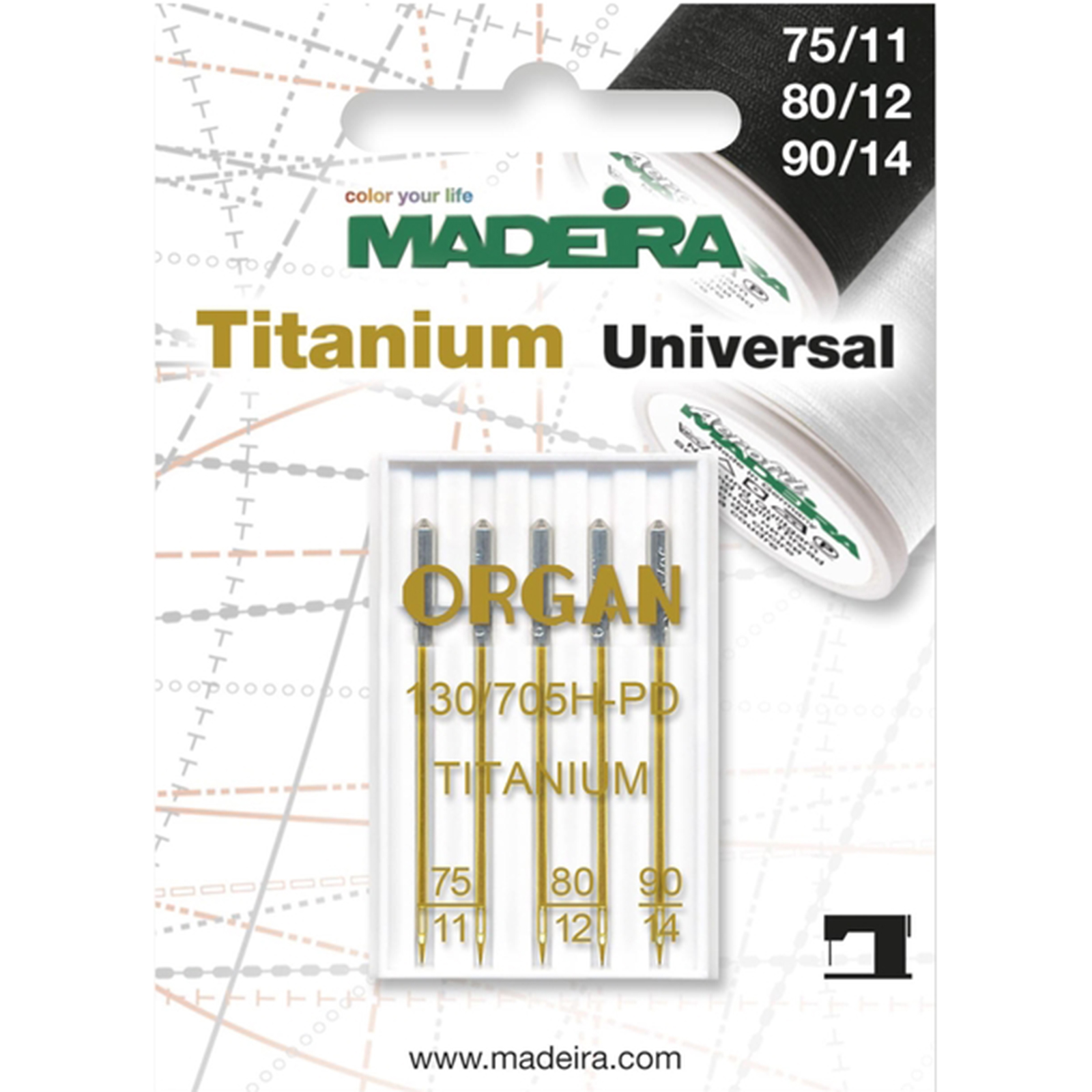 Madeira 9459T Naaimachinenaalden Universeel Titanium  75 + 80 + 90 - Kaart