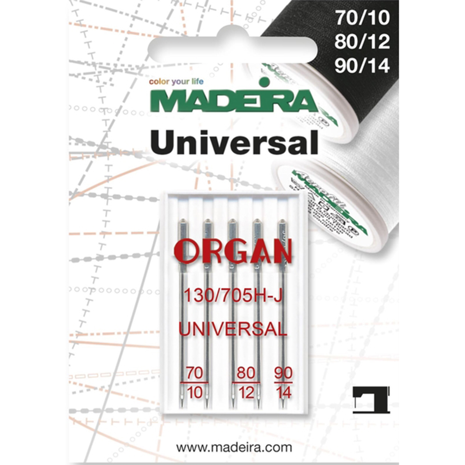 Madeira 9459 Naaimachinenaalden Universeel Sewing  70 + 80 + 90 - Kaart