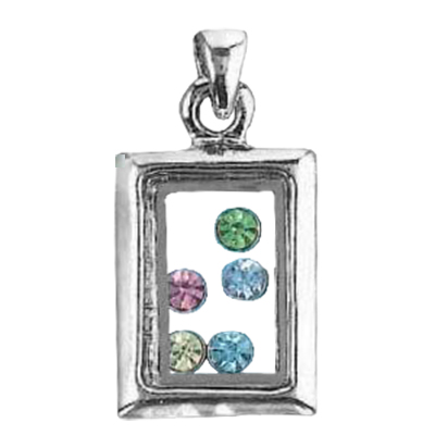 Merkloos 12007.1049 Kettinghanger/bedel met sieraadsteentjes - Kaart