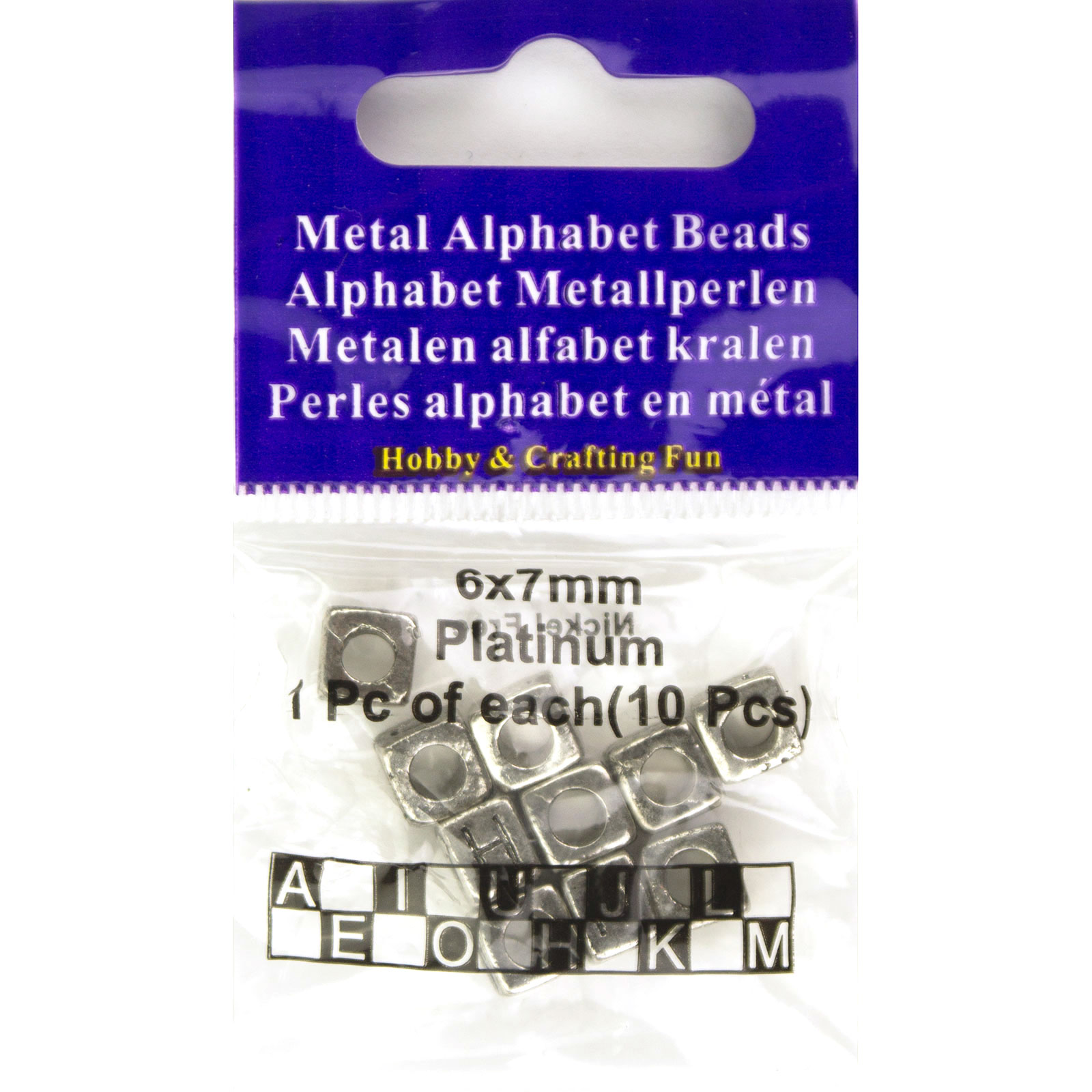 Merkloos 12014.0021 Letterkralen 6x7mm  A-E-H-I-J-K-L-M-O-U - Kaart