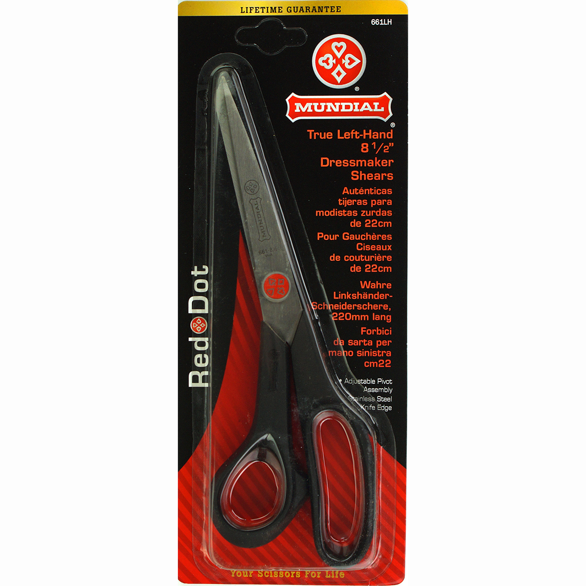 Mundial 661 stoffenschaar 21,5 cm 8.5 inch links - Kaart