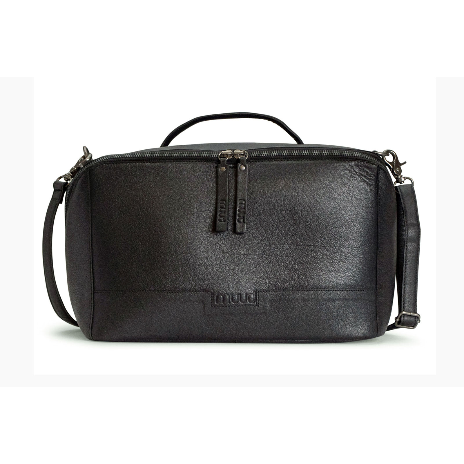 MUUD BA-28224R1 Cleo XL Handgemaakte leren tas - kleur Black