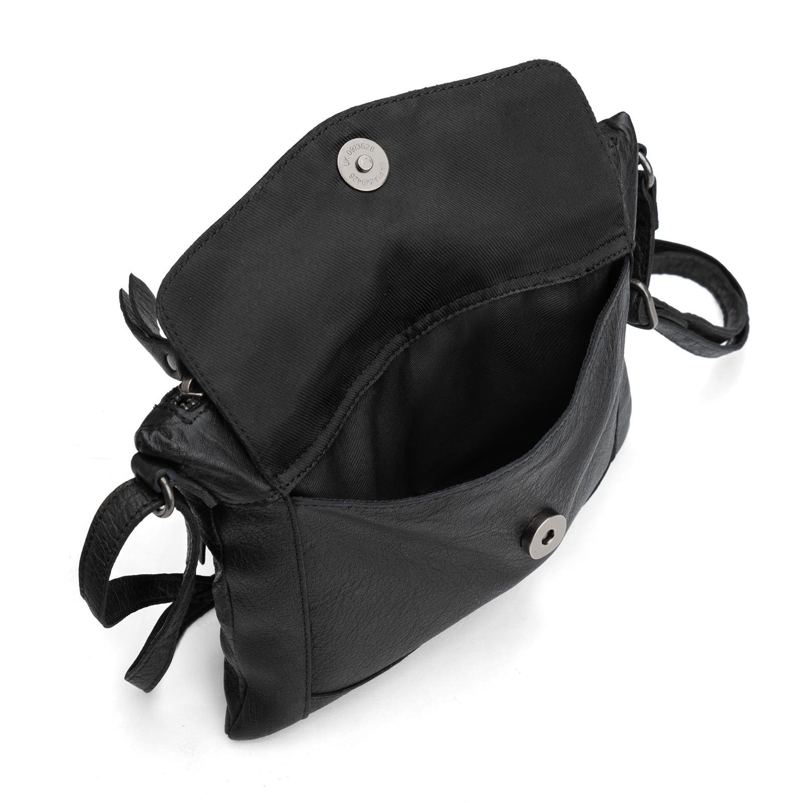 MUUD Vadsø. Handgemaakt leren crossover tas 19x23cm - kleur Black