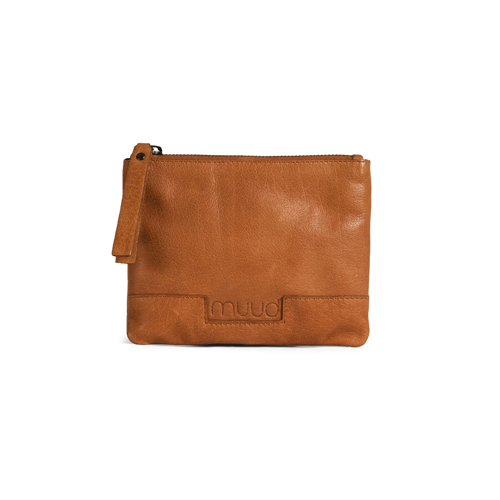 MUUD Wind. Handgemaakt leren clutch 16.5x23.5cm - kleur Whisky