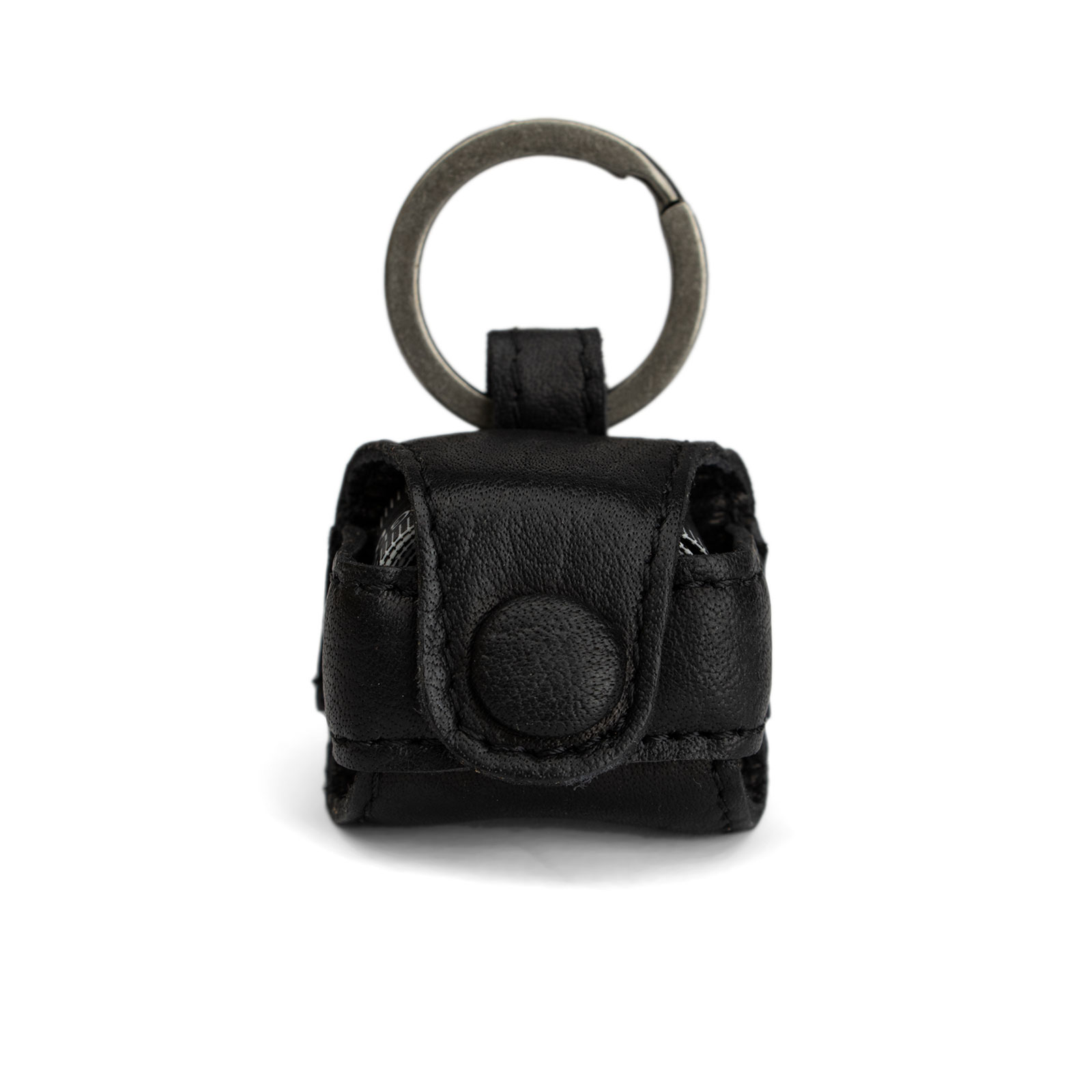 MUUD Malmö. Handgemaakt leren etui voor meetlint 3x4x2.3cm - kleur Black