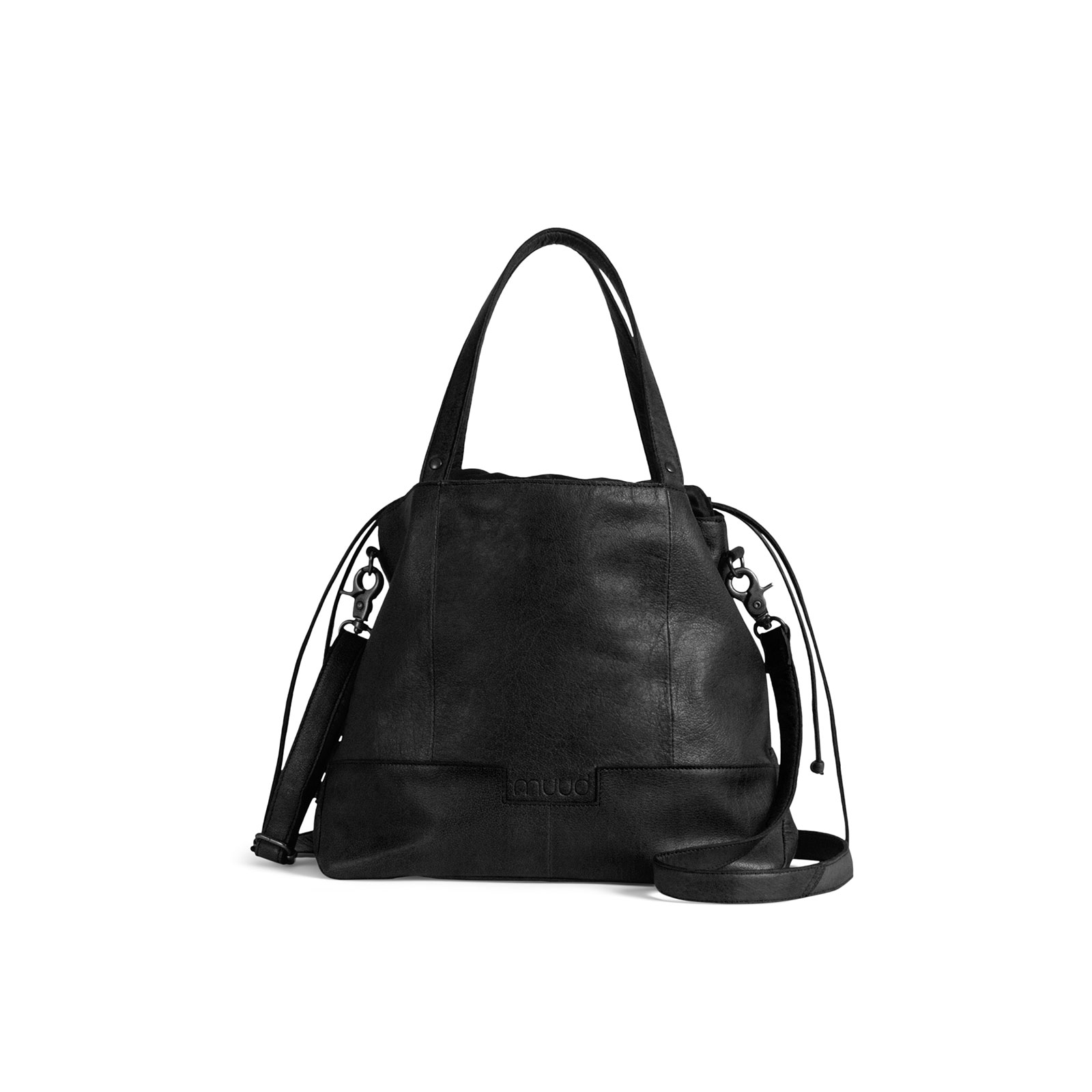 MUUD Lofoten. Handgemaakt leren tas voor diverse projecten 26x34x14cm - kleur Black