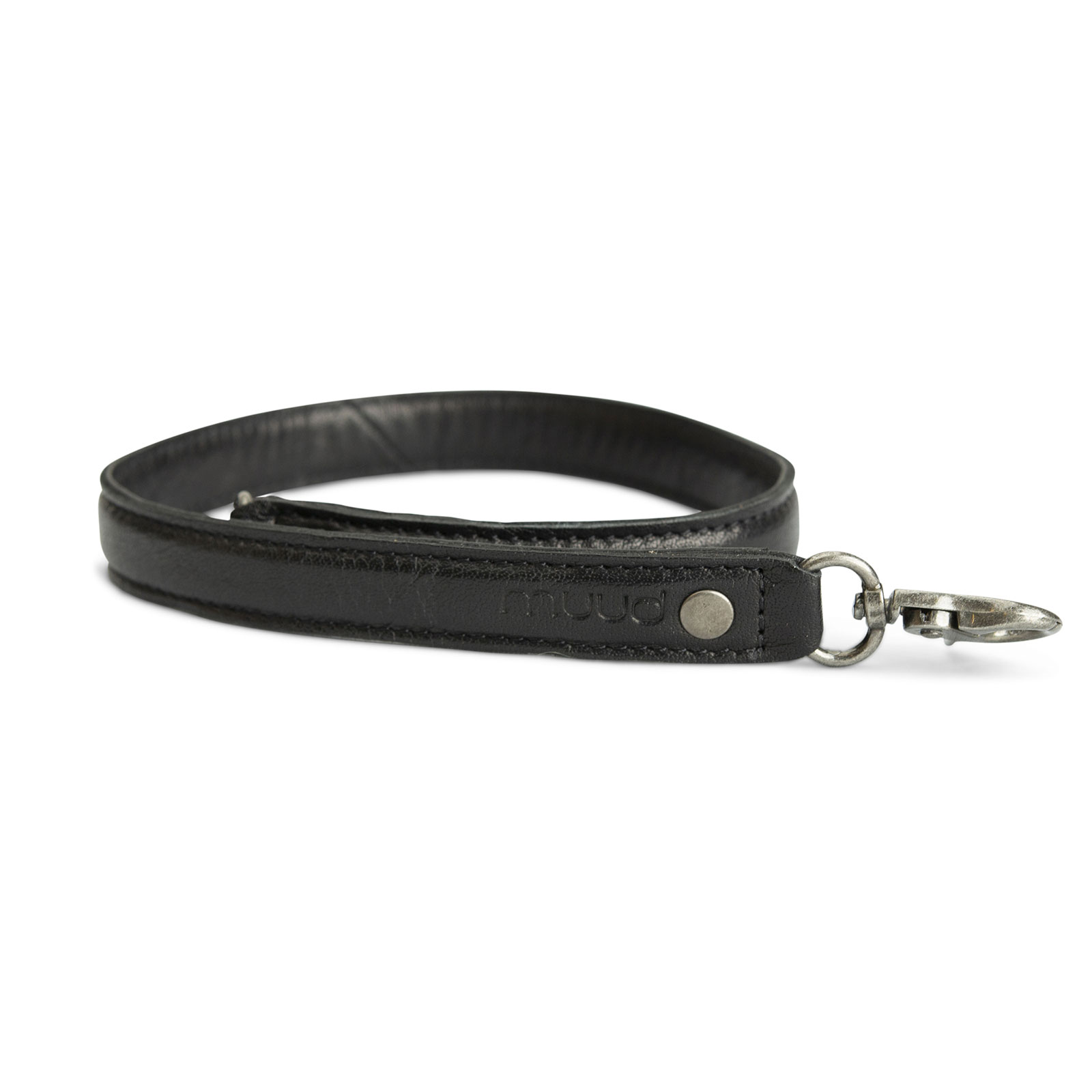 MUUD Hudson. Handgemaakt leren tashengsel 2x50 cm - kleur Black