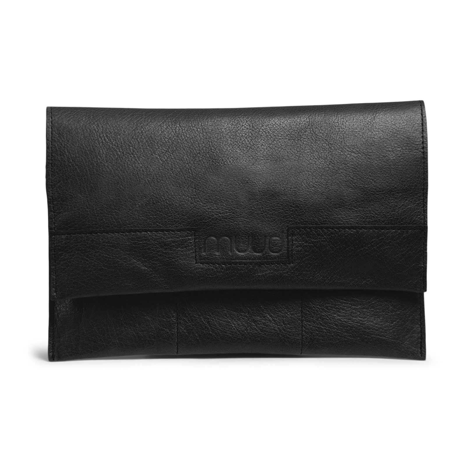 MUUD Hepburn. Handgemaakt leren etui 17x28cm - kleur Black