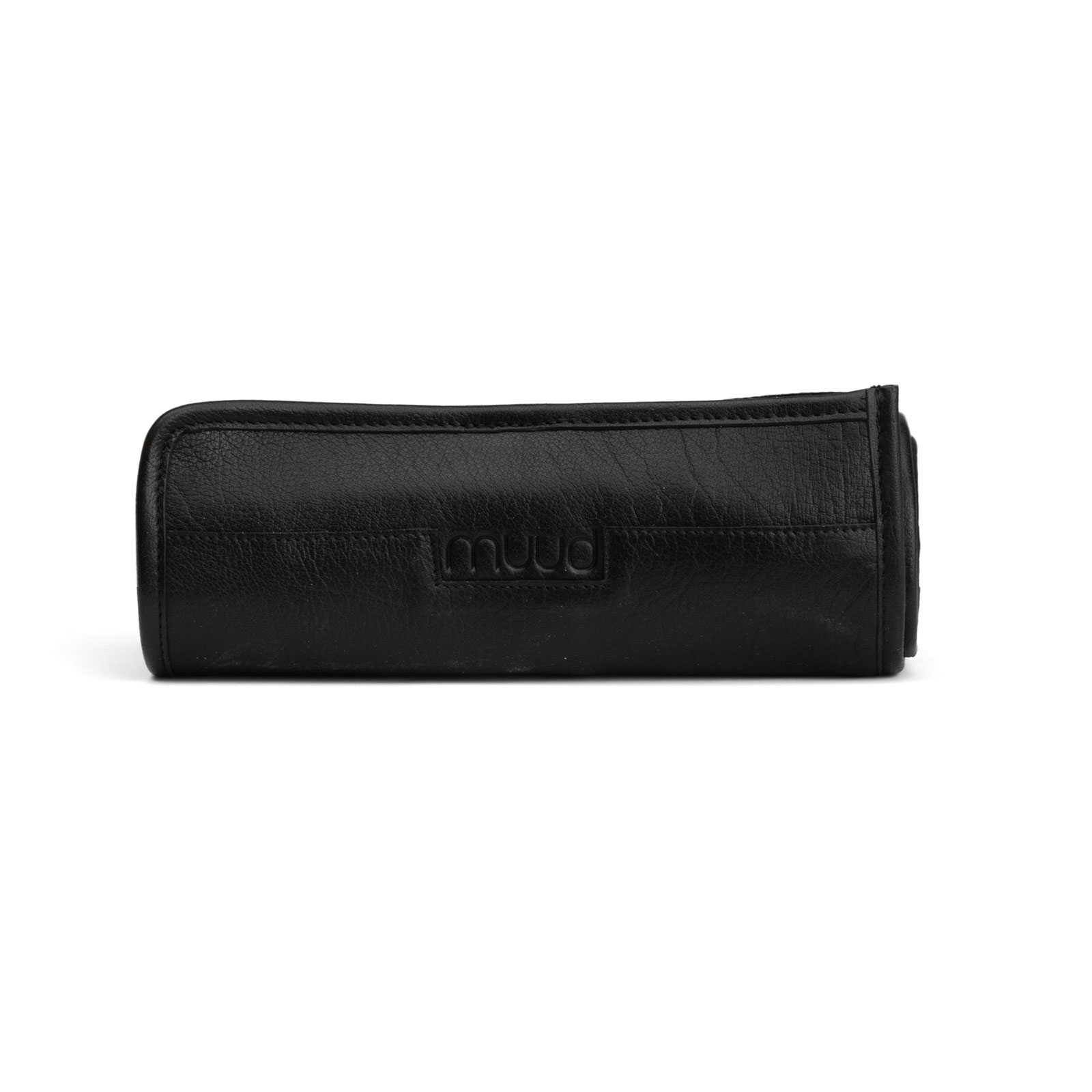 MUUD Elona. Handgemaakt leren oprolbare handwerketuit 20x68cm - kleur Black