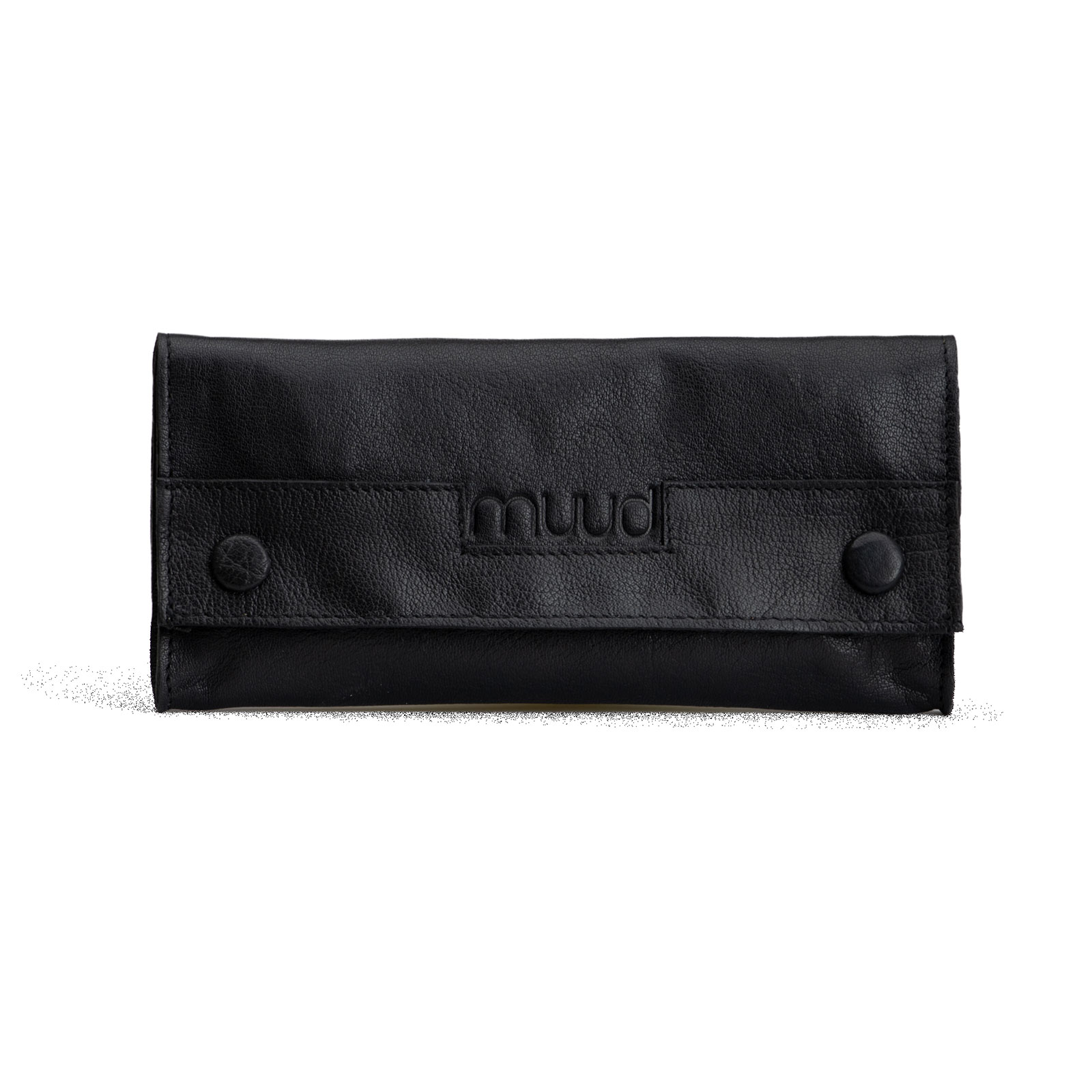 MUUD Liv. Handgemaakt leren etui voor naalden, pennen en potloden 10x21cm - kleur Black