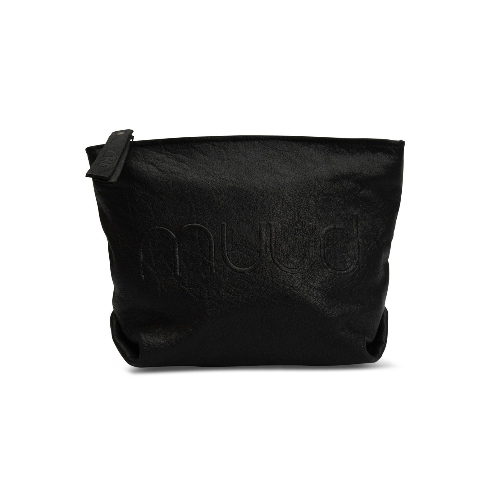 MUUD Laura. Handgemaakt leren make-up tas 15x22x 18cm - kleur Black