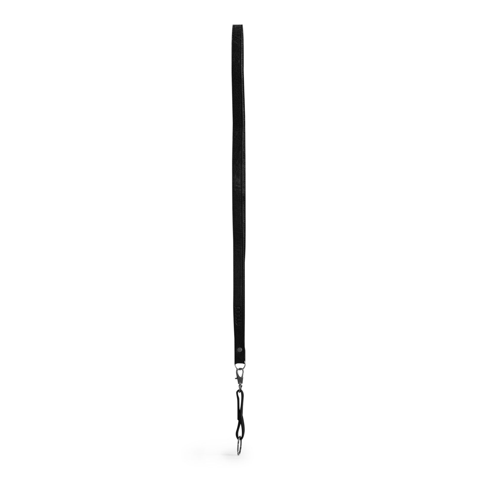 MUUD Dace. Handgemaakt leren sleutelhanger met lang leren hengsel eng50+7x1cm - kleur Black