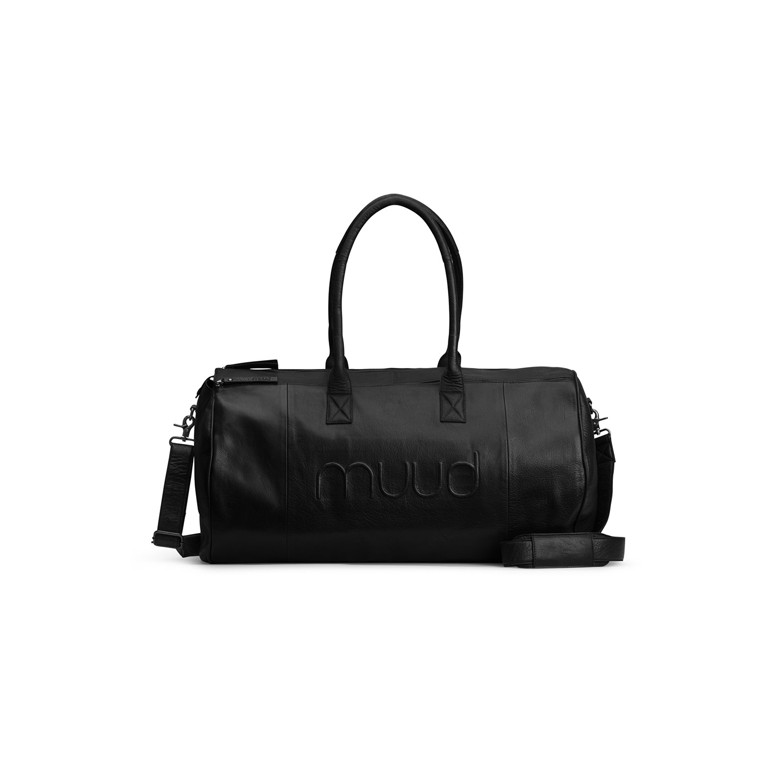 MUUD Drew XL. Handgemaakt leren weekendtas 60xØ34 - kleur Black