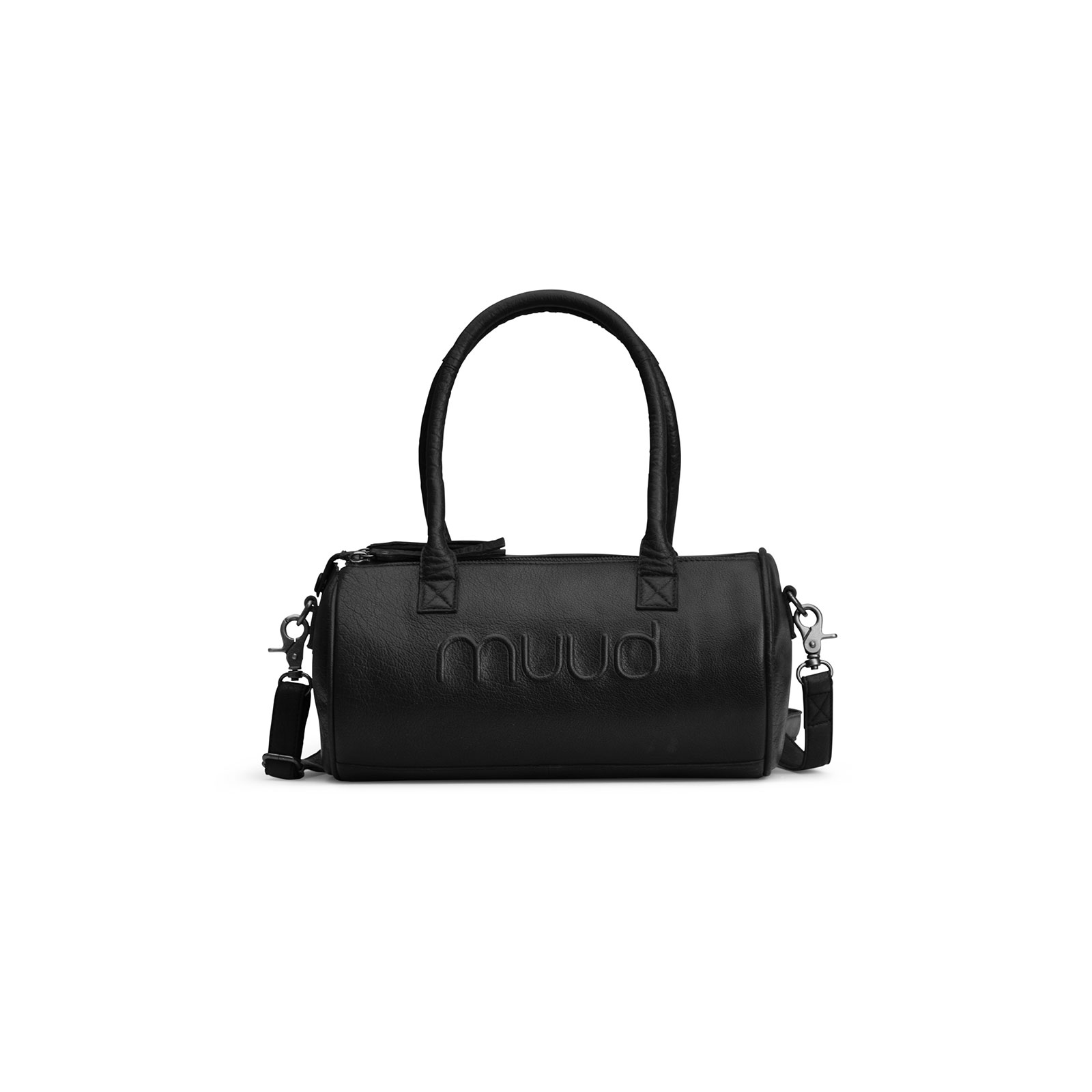 MUUD Drew mini. Handgemaakt leren crossbody tas 29xØ15cm - kleur Black