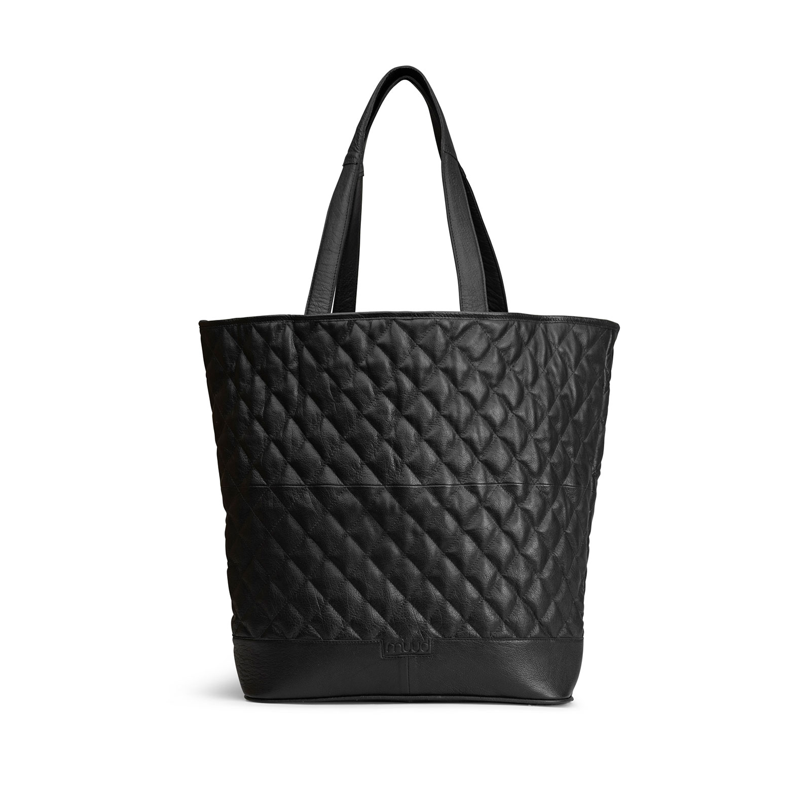 MUUD Betsy XL. Handgemaakt leren shopper 43x46x43cm - kleur Black
