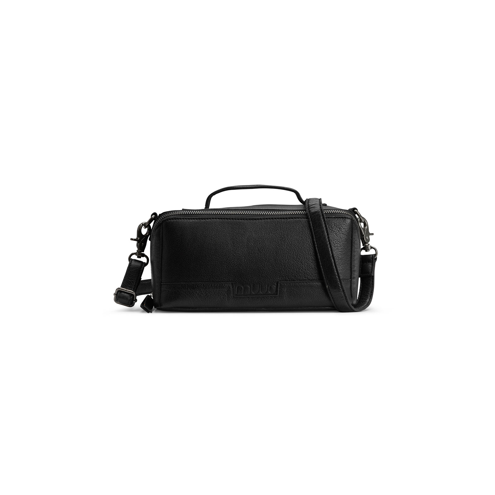 MUUD Cleo. Handgemaakt leren schouder tas 23 x 13 x 11 cm - kleur Black