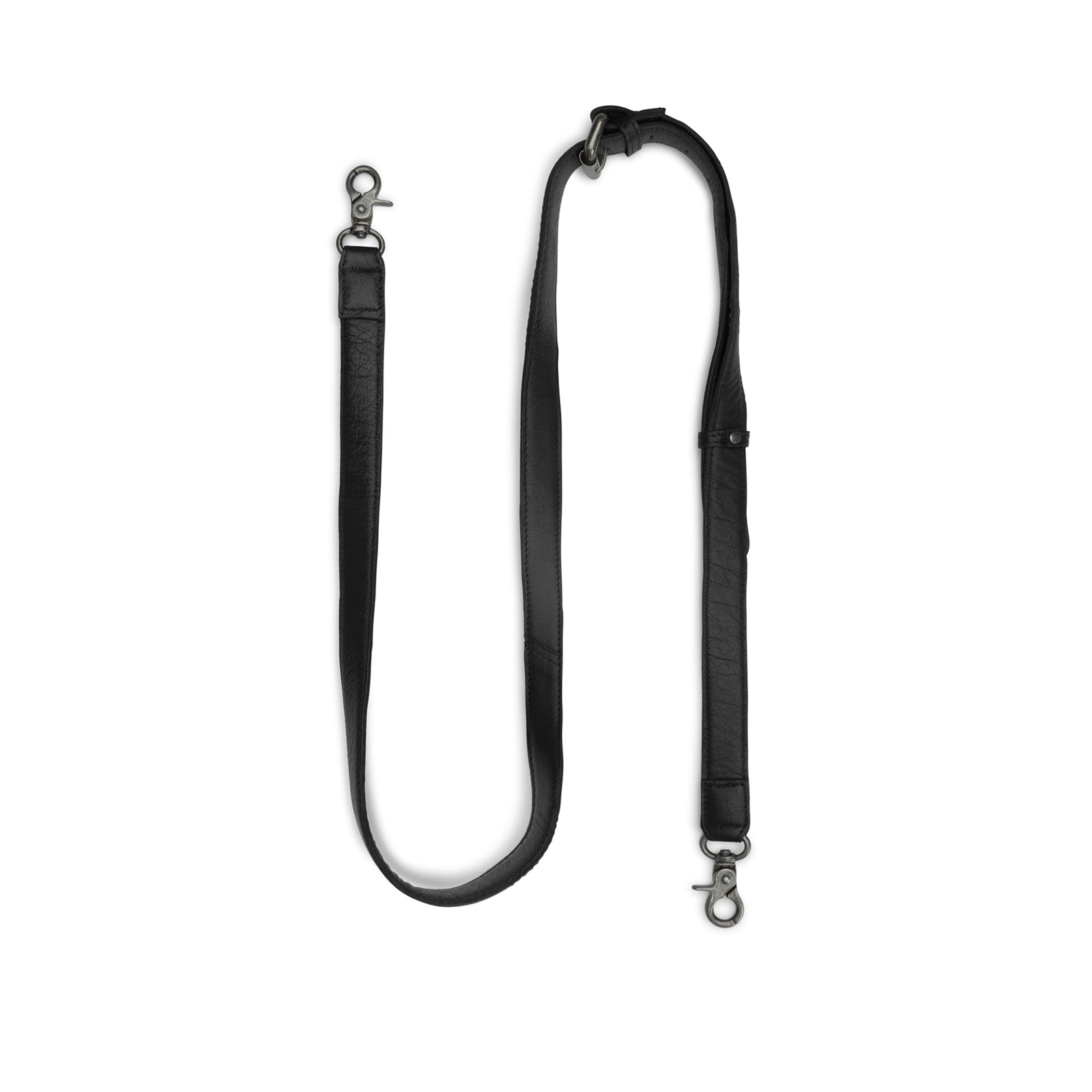 MUUD Caia. Handgemaakt leren tassen handvat 127-150 x 2 cm - kleur Black