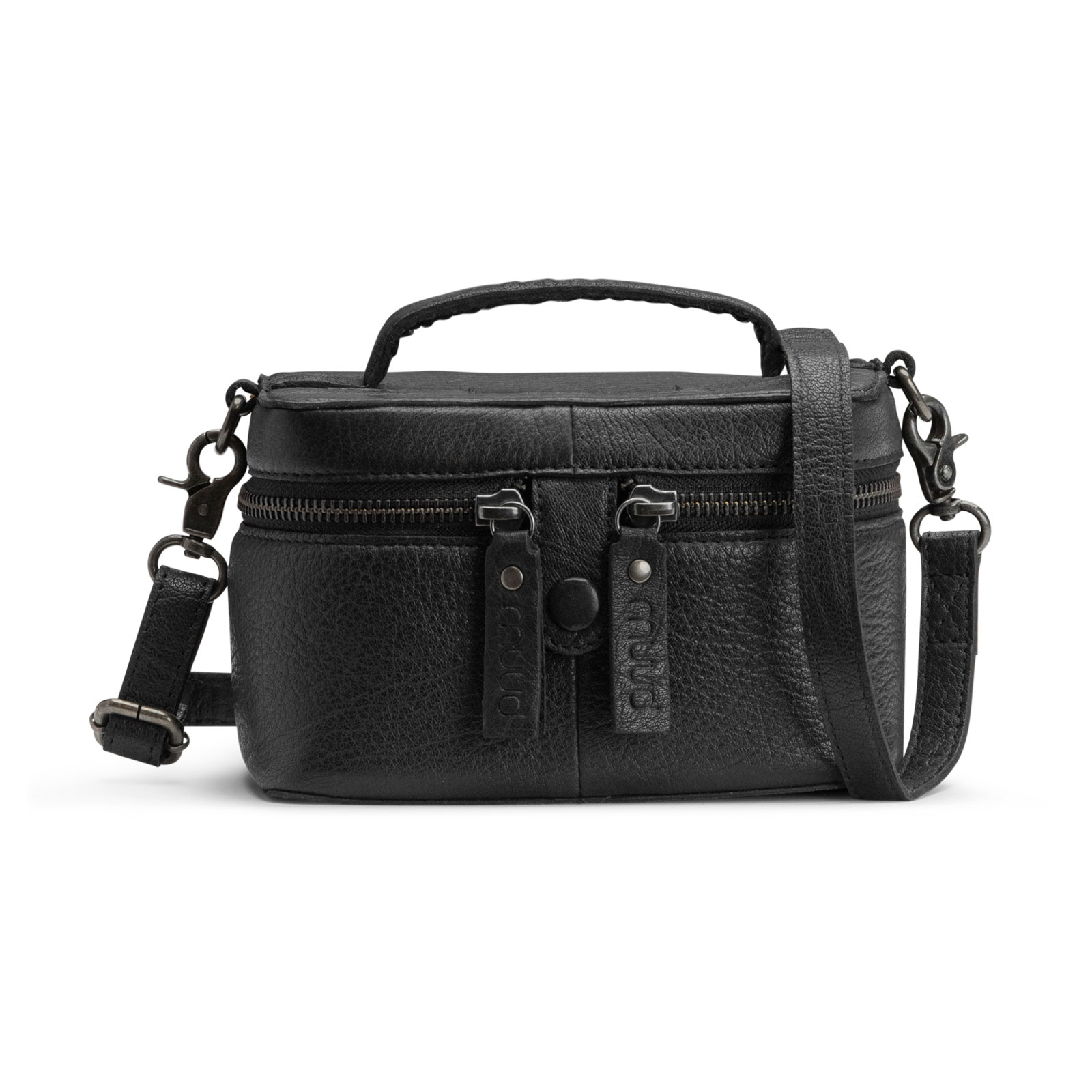 MUUD Lexi Mini. Handgemaakt leren mini tas voor diverse projecten 18x11x11cm - kleur Black