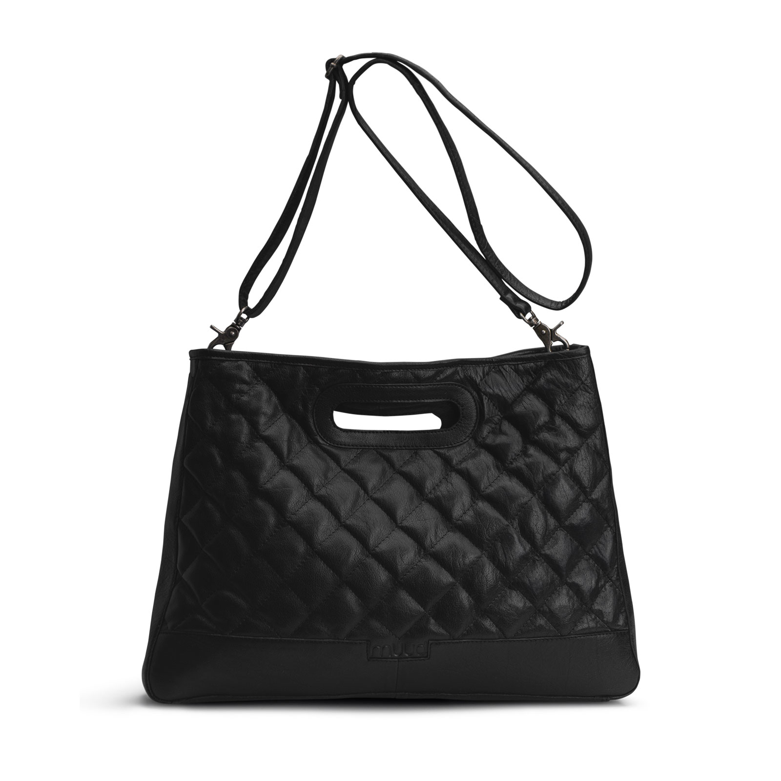 MUUD Darcia Handgemaakt leren boodschappentas 44 x 36 cm - kleur Black