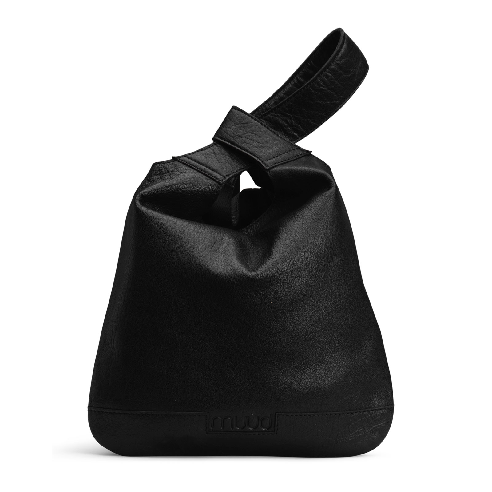 MUUD Dzana Handgemaakt leren handtas 27 x 26 cm - kleur Black