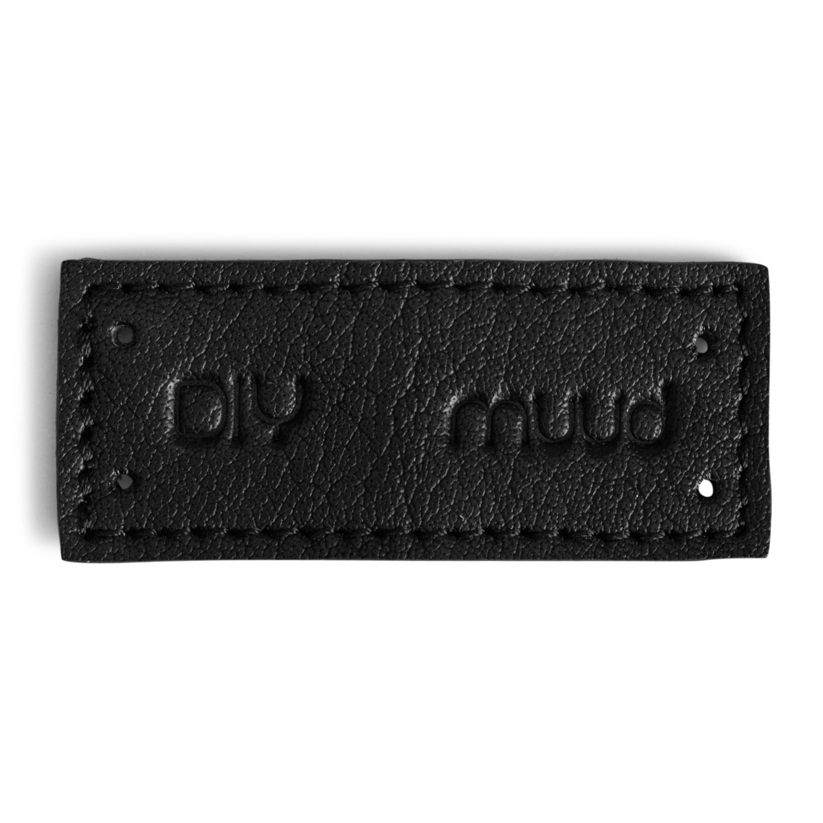 MUUD QB-4628 Fabia Handgemaakt leren label DIY Muud - kleur Black