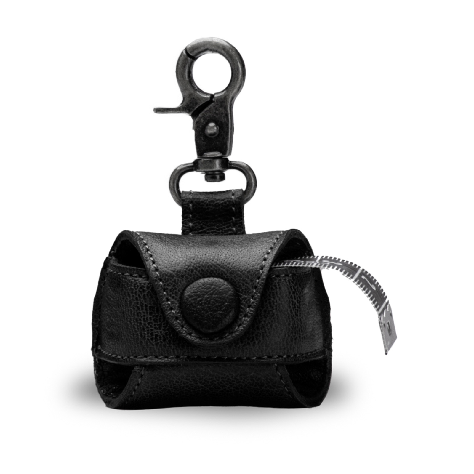 MUUD QB-4708 Malmö Hook - Handgemaakte leren etui met haak voor meetlint 4,5x5x2cm - kleur Black