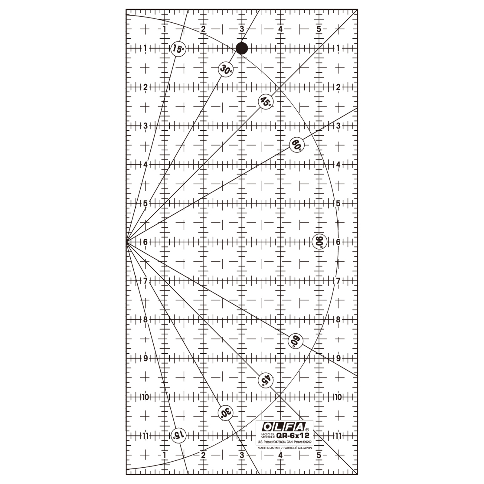 OLFA QR-6x12 Quiltliniaal 6 x 12 inch - STUK