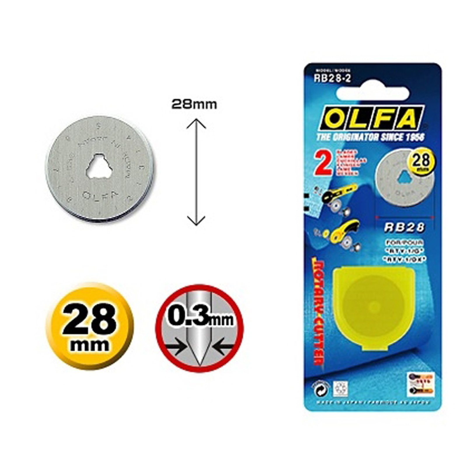 OLFA RB18-2 Reservemes 28mm 2 stuks - Kaart