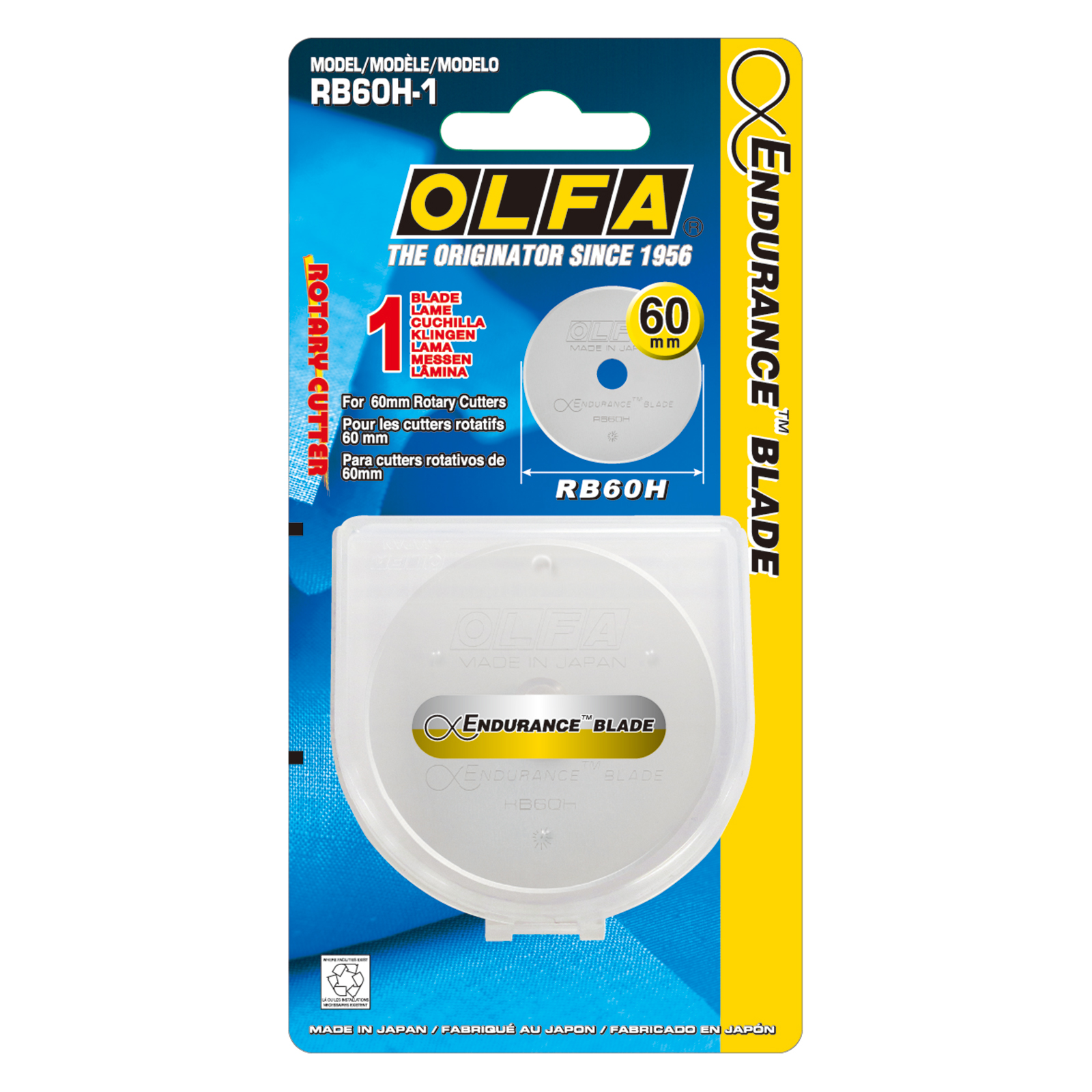 OLFA RB60-1H Reservemes 60mm Endurance  (= duurzaam),1 stuk - Kaart