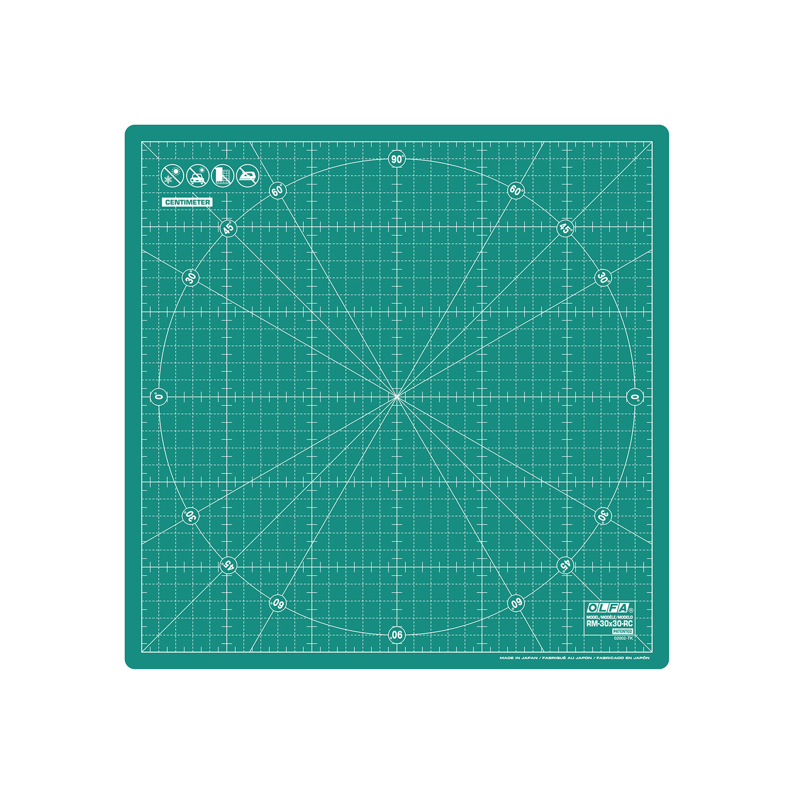 OLFA RM 30x30 Roterende snijmat 30 x 30cm 360 graden roterend - Kaart