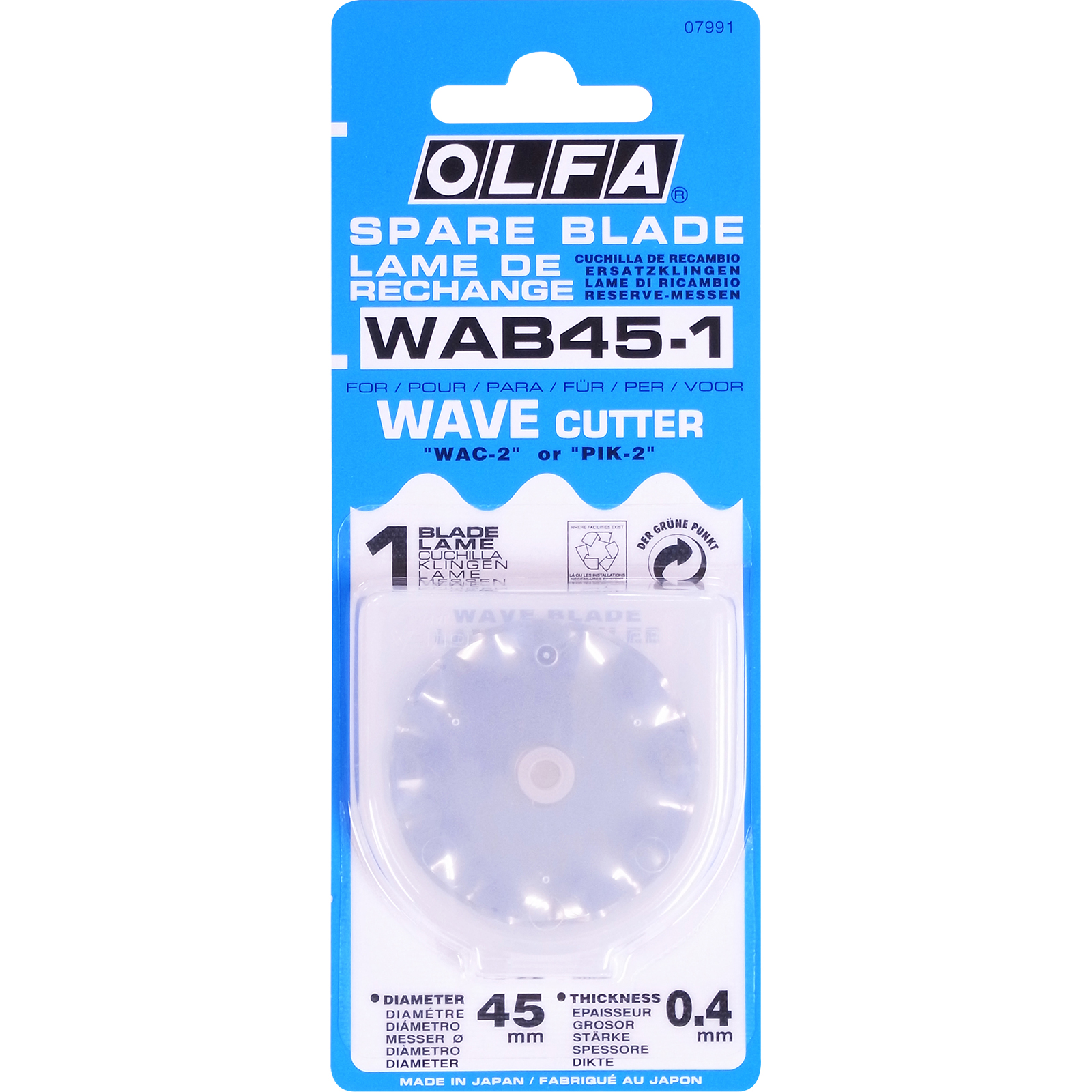 OLFA WAB-45 Reservemes golf 45mm, 1 stuk - Kaart