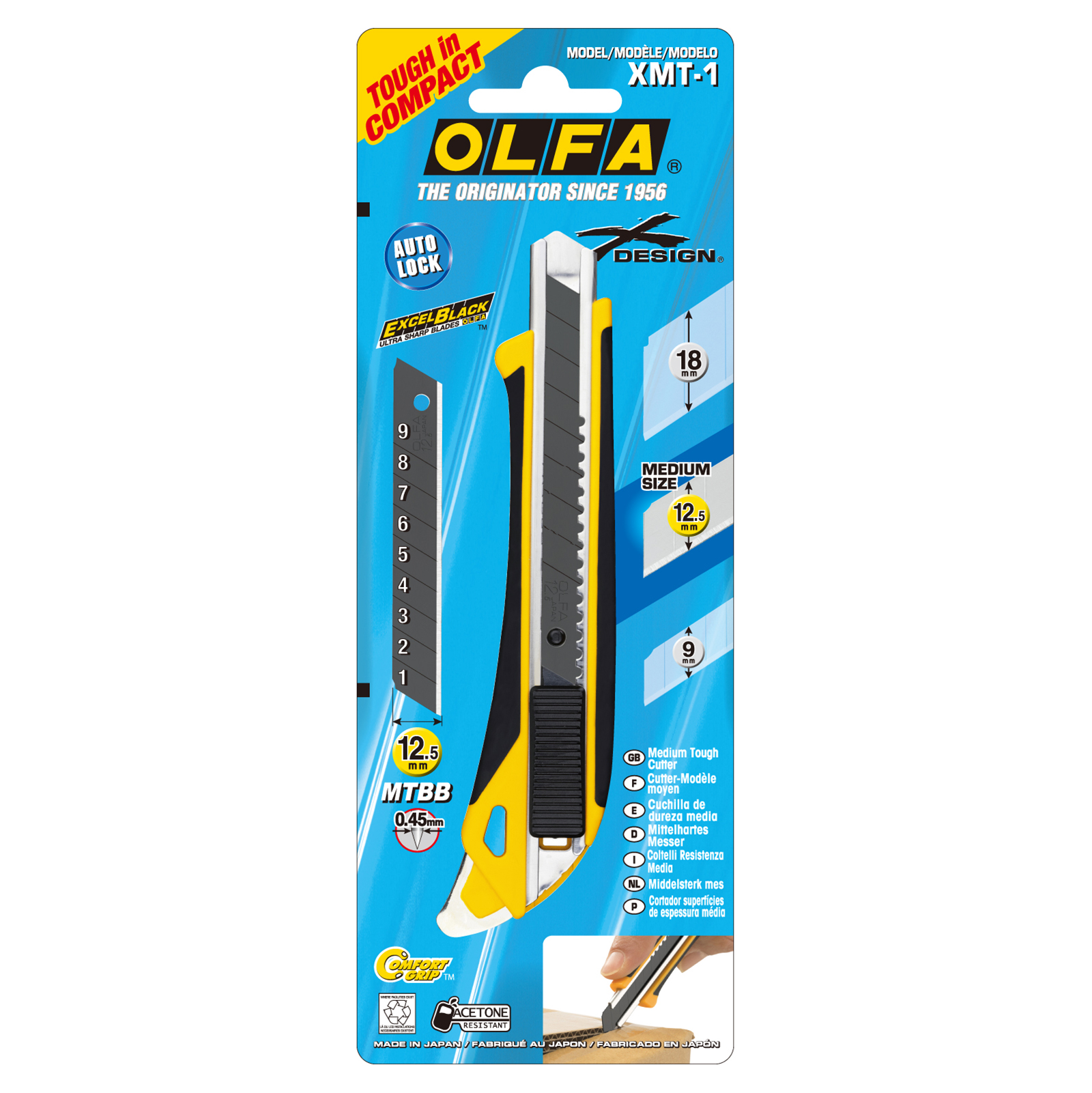 OLFA XMT-1 Afbreekmes 12.5mm met autolock - Kaart