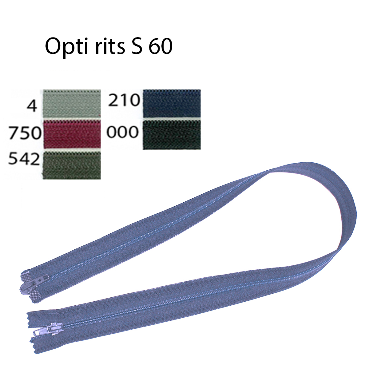 Opti 3422 S60 spiraalrits 6mm dubbel deelbaar 75 cm onverpakt - Kleur 542