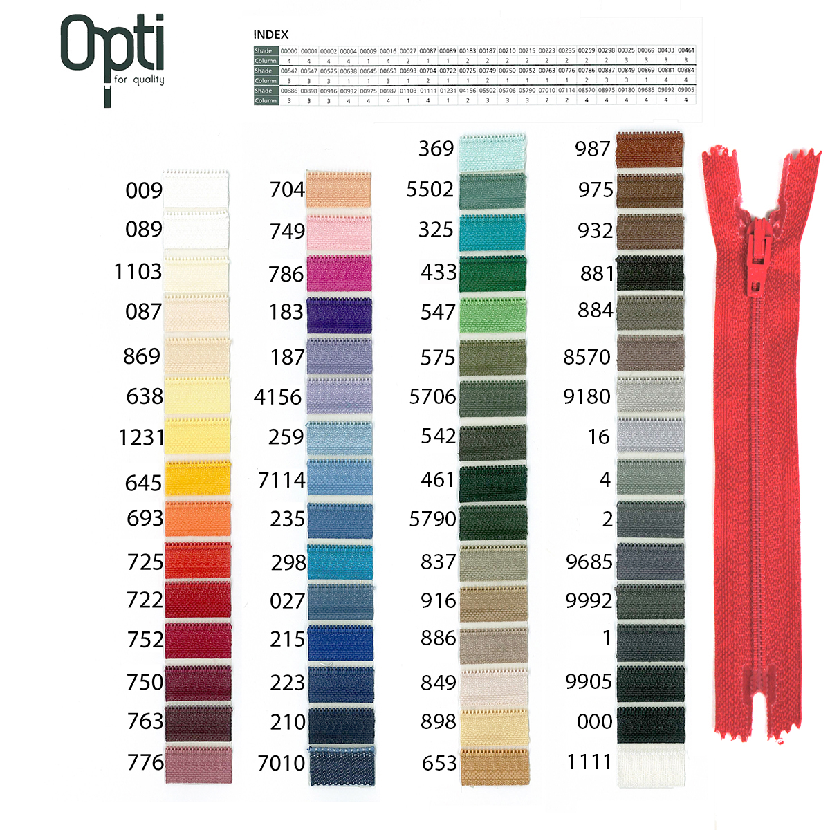 Opti 5635 S40 spiraalrits 4mm niet deelbaar 20 cm onverpakt - Kleur 001
