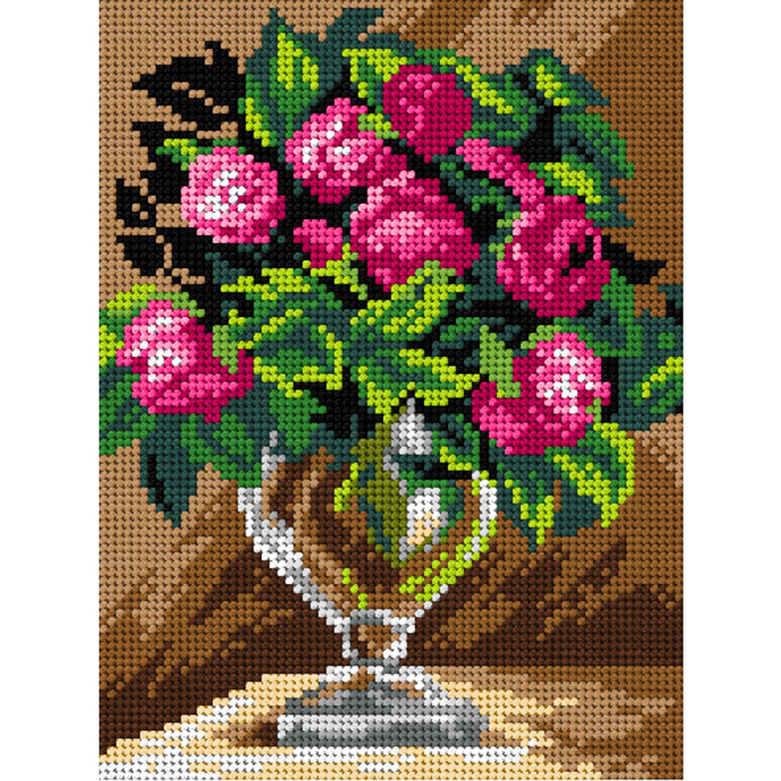 Orchidea 2908F Stramien voorbedrukt Bloemen 18 x 24 cm - STUK