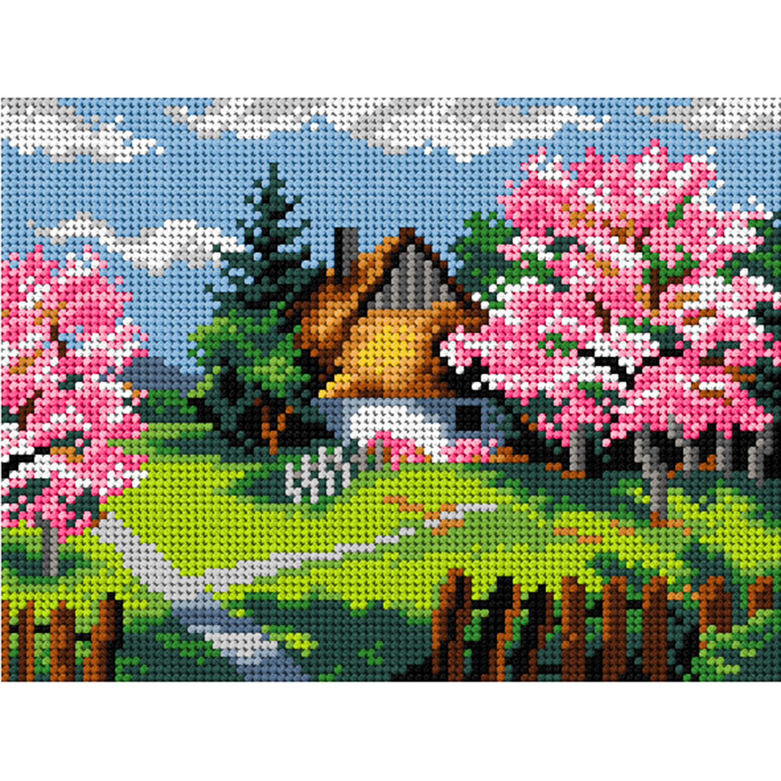 Orchidea 2938F Stramien voorbedrukt Veer 18 x 24 cm - STUK