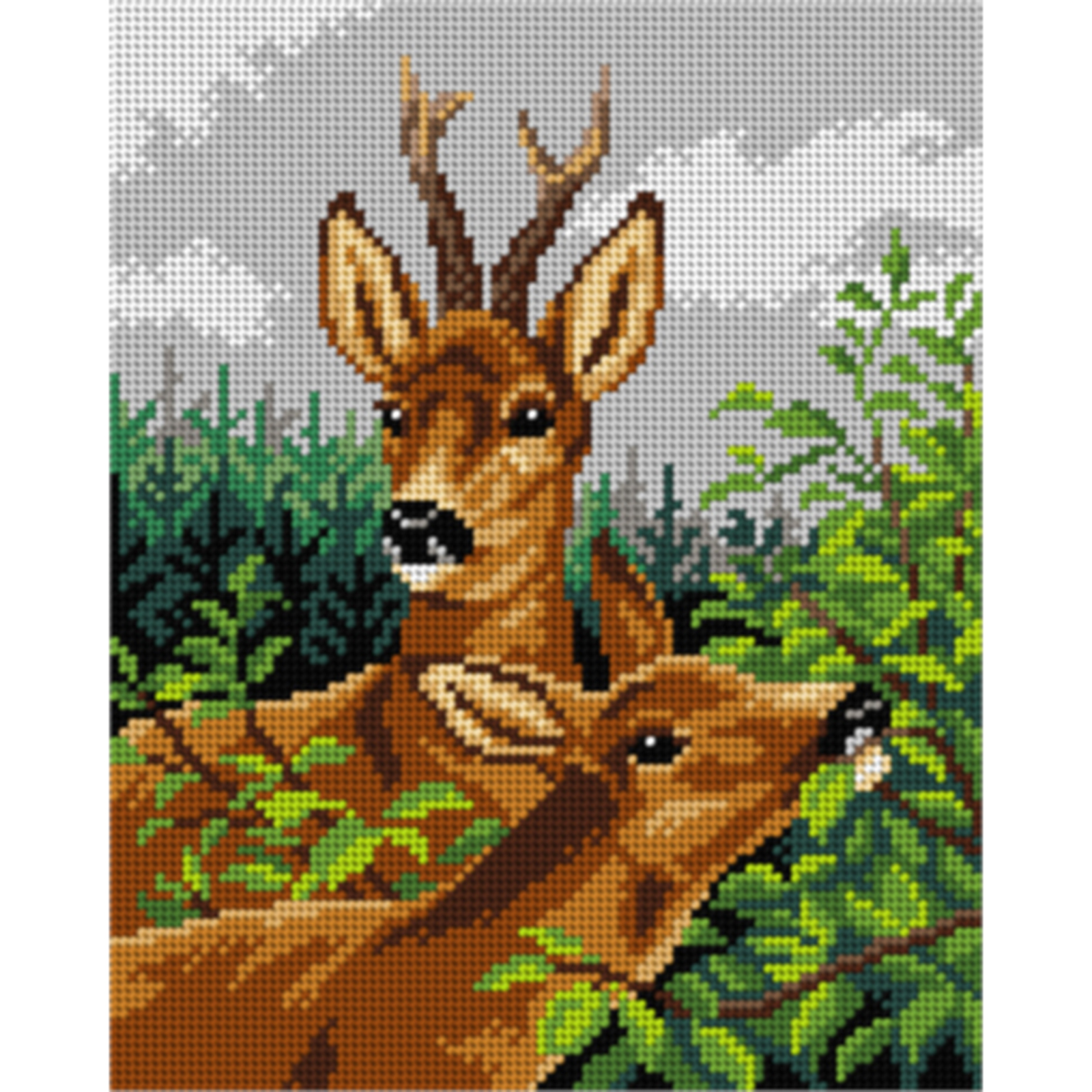 Orchidea 2982H Stramien voorbedrukt Stag and Doe 24 x 30 cm - STUK