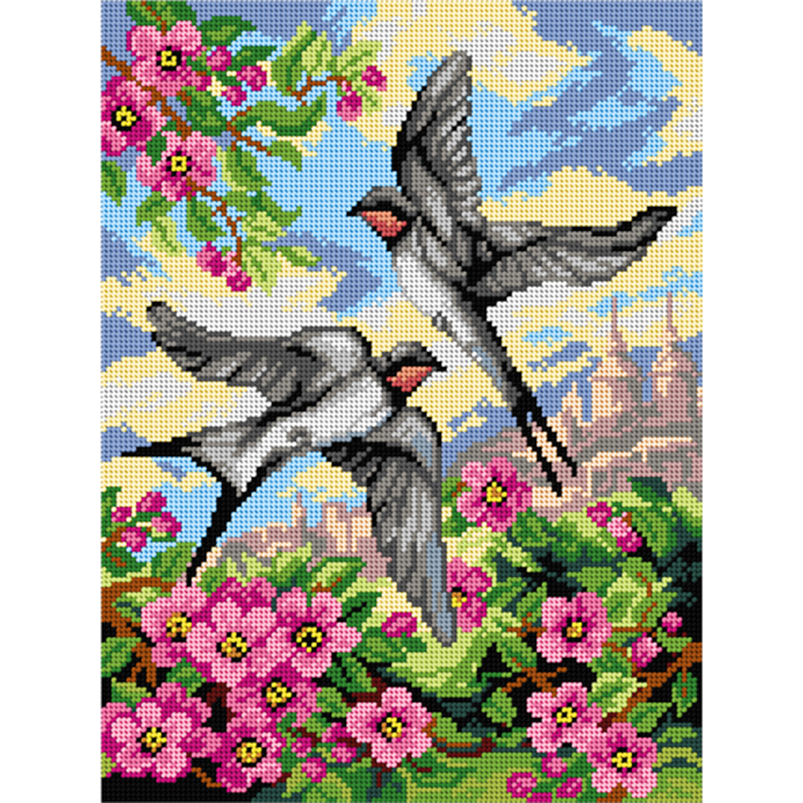 Orchidea 2988J Stramien voorbedrukt zwaluwen - STUK