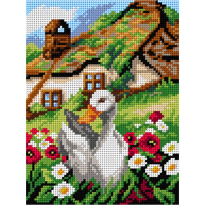 Orchidea 2989F Stramien voorbedrukt Op de weide 18 x 24 cm - STUK