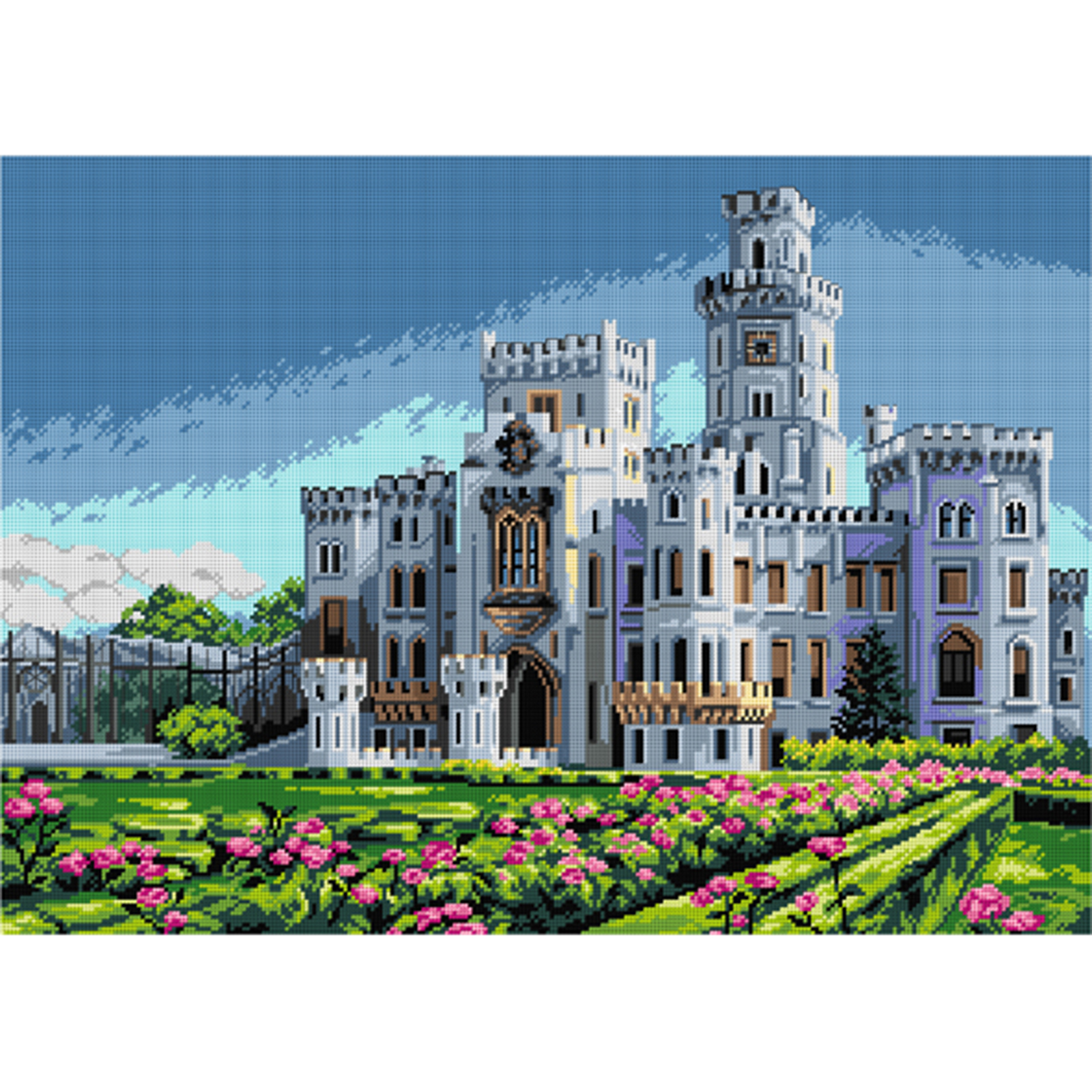 Orchidea 2992R Stramien voorbedrukt Hluboka Castle - STUK