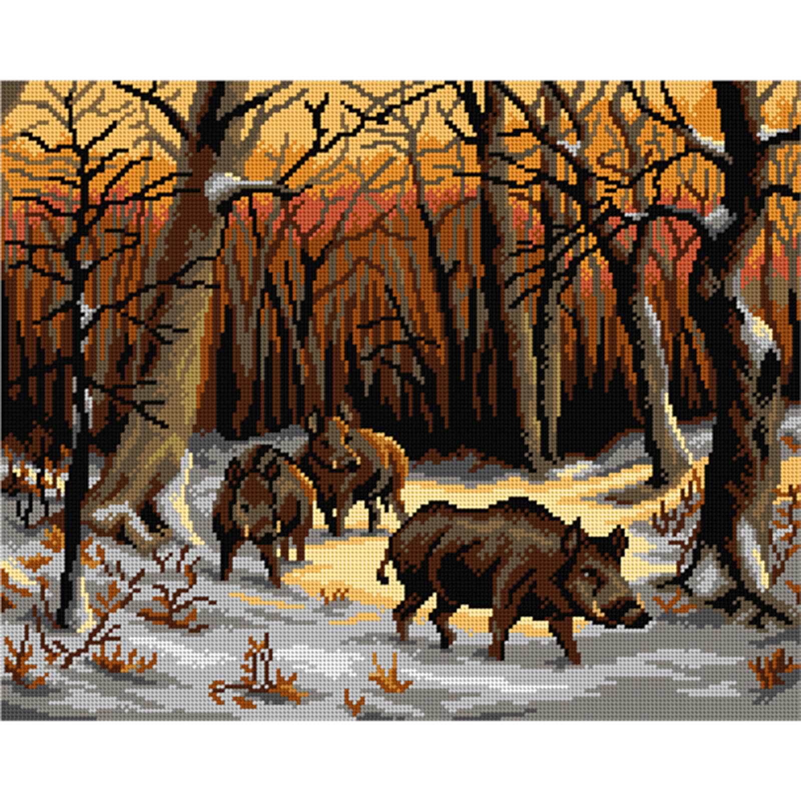 Orchidea 2993M Stramien voorbedrukt Wilde zwijnen - STUK