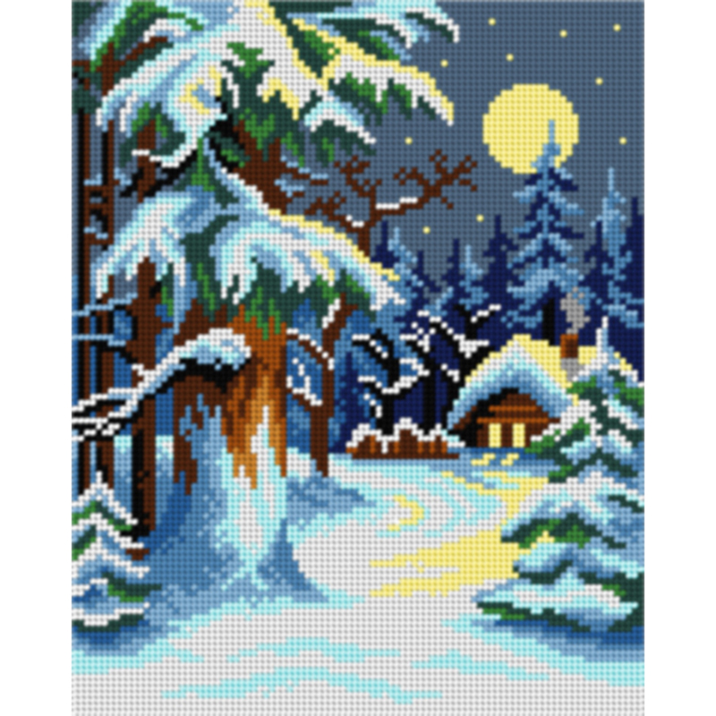 Orchidea 2995H Stramien voorbedrukt Winter Night 24 x 30 cm - STUK