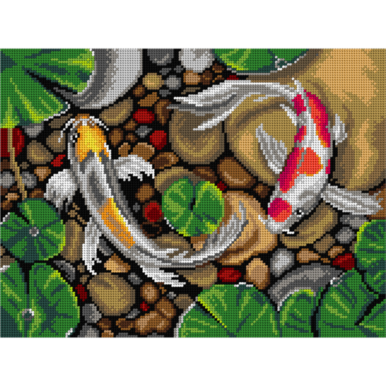 Orchidea 3006J Stramien voorbedrukt Koi Karpers - STUK